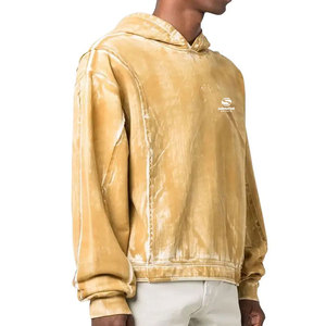 Sudadera con capucha de lana con lavado ácido y estampado Digital, Sudadera con capucha a juego para parejas, sudadera de manga larga con estampado Floral - Product Image 1