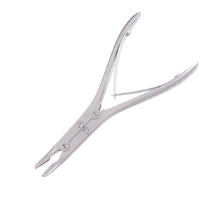 Pinces incurvées à os Beyer en acier inoxydable allemand de haute qualité de 180mm avec source d'alimentation manuelle en finition sable - Product Image 6