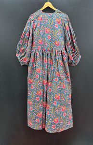 Robe mi-longue d'été à pampilles imprimée en pur coton Silhouette trapèze écologique pour les occasions semi-formelles décontractées Approvisionnement dans le monde entier - Product Image 3