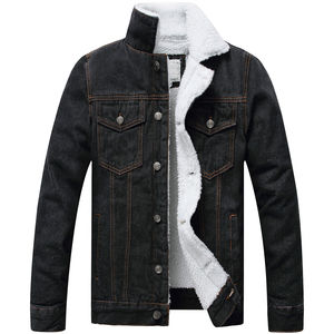 Venta al por mayor mejor diseño personalizado hombres Denim chaqueta negra invierno ropa casual ropa de algodón para la moda al aire libre disponible - Product Image 1