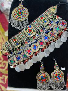 Collier afghan de haute qualité, boucles d'oreilles, fournisseur direct, parure de bijoux afghans pour adultes, mariage et fête, personnalisé par OEM - Product Image 4