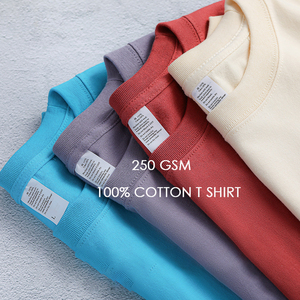 240GSM T-shirts pour hommes imprimés 100% coton, poids lourd, épaules tombantes, surdimensionnés, logo personnalisé de sport pour hommes - Product Image 2