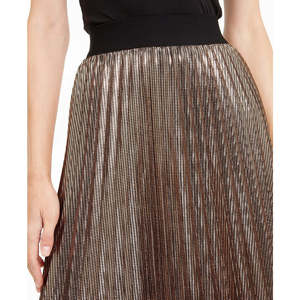 Gonna plissettata in chiffon marrone Alfani da donna, taglia XL, modello svasato a trapezio, elegante, ricamata, stile impero, disponibile anche taglia XS - Product Image 3
