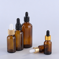 Bouteilles compte-gouttes en verre ambré de 5 ml à 120 ml en gros, emballage personnalisé résistant aux UV pour huiles essentielles et sérums avec plusieurs couvercles