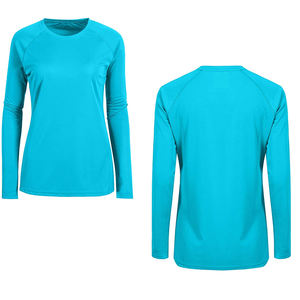 Sport à manches longues t-shirt femmes vêtements de sport fitness hauts femme grande taille chemises polyester Spandex vêtements de sport yoga haut - Product Image 3