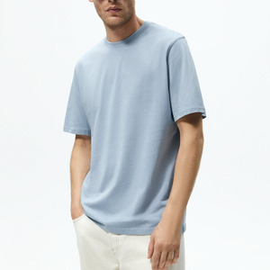 Venta al por mayor 260gsm camisetas de peso pesado para hombres microfibra algodón hombro caído talla grande con manga corta 100% algodón - Product Image 2