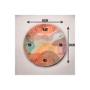 Colorful Print Patterned 50cm <b>Wooden</b> Silent Table <b>Wall</b> <b>Clock</b> Perfect Gift Idea - Product Image 3