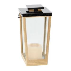 Lanterne décorative de style campagnard en bois pour la table de Noël, à suspendre au mur, forme carrée - Product Image 1