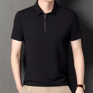 เสื้อโปโลผู้ชายแบบสวมหัวคอปกปานกลางสีล้วนสำหรับผู้ชายเสื้อโปโลแขนสั้นแบบใหม่ออกแบบโลโก้ฤดูร้อน - Product Image 3