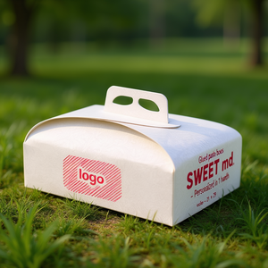 Glued pasta boxes mod. <b>SWEET</b> with handle - Personalized in 1 color - 21 x 29 - Product Image 3