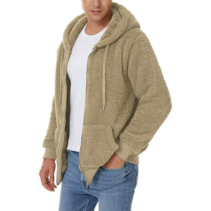 Personalizado de alta calidad Polar Fleece Casual sudaderas con capucha de fábrica de precio barato Polar de gran tamaño Drop Shoulder sudaderas con capucha en blanco para los hombres - Product Image 3