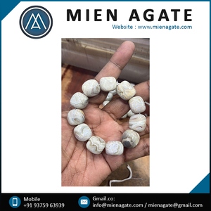 Hot Fashion Gemstone Perlé Bracelet Bracelet Naturel Blanc Botswana Agate Perles Bracelet Rond Golfe Persique Agate Pierre Bracelet - Product Image 5