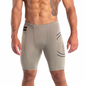 Vente en gros de shorts de jogging de compression athlétique pour hommes logo personnalisé double couche 100% coton prix de shorts de course d'été - Product Image 1