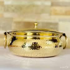 Regal Brass Mughlai Deg Set Recipiente de Servicio Tradicional hecho a mano para fiestas reales Acabado antiguo Ideal para bodas Catering - Product Image 3