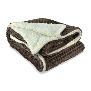 Soft Warm Winter 150x200 cm Double Flannel Blanket Brown Gray <b>White</b> Sherpa Flannel <b>Bed</b> <b>Cover</b> - Product Image 1