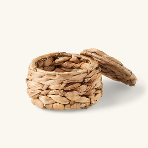 Mini boîte en jacinthe d'eau avec couvercle, bon prix, organisateur de rangement, boîtes en jacinthe naturelle - Product Image 2