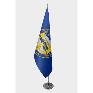 Nebraska Official Indoor <b>Flag</b> 3x5ft Nylon Silk Vinyl Plastic Pennant Style Aluminum <b>Pole</b> Digital Printing Automotive Display - Product Image 1
