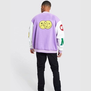 Blouson aviateur universitaire à broderie de roses en laine 100% personnalisé OEM pour hommes et femmes polaire d'hiver de style rue avec tissu en toile - Product Image 5