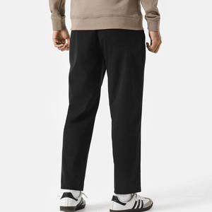 กางเกงผ้าแคนวาสเอวกลางลำลองสำหรับผู้ชาย OEM กางเกงทรงดินสอผ้ายืดน้ำหนักเบาสไตล์สปอร์ตพร้อมกระเป๋ารูดและซิปด้านหลัง - Product Image 2