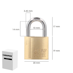 Lucchetto in ottone con arco normale da 20 mm. Serie Target - Product Image 2