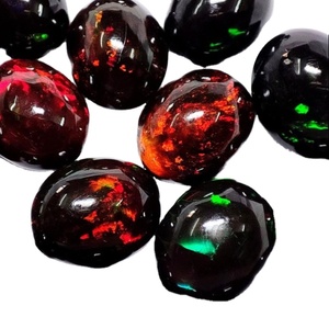 Calidad de exportación 100% ópalo de fuego etíope natural Welo cabujón corte ovalado fabricación de joyas piedras preciosas llamativas múltiples a los precios más bajos OEM - Product Image 4