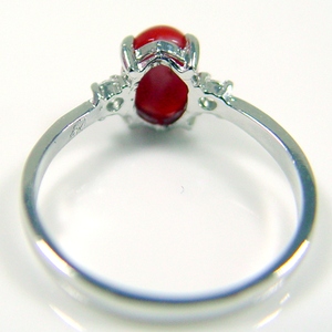 Anillo Coral Rojo Natural Plata de Ley 925 - Product Image 4