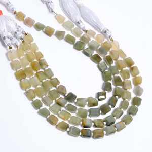 Perles de pierres précieuses en forme de pépite à facettes oeil de chat de haute qualité 7x8mm perles de pierre en vrac pour la fabrication de bijoux au prix de gros - Product Image 3