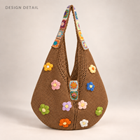 Sacs fourre-tout en tricot robustes, design personnalisé avec doubles poignées, commandes en gros bienvenues, stock disponible, expédition rapide
