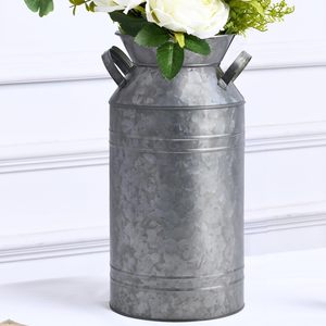 Caña de leche de hierro de Metal galvanizado con mango lateral, maceta de flores de nuevo diseño para el hogar, jardín al aire libre, propósito decorativo - Product Image 3