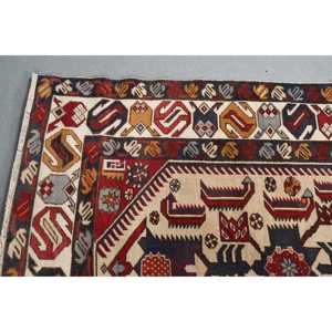 Tapis vintage 4,3x7,1 pi (132x216 cm), tapis turc oriental rouge - Product Image 4