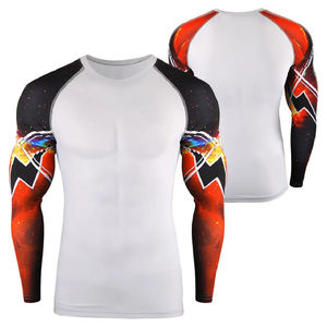 Nuevo Diseño de Camiseta de Manga Larga para Hombre, para MMA, Transpirable, de Secado Rápido, Compresión, para Fitness, Multicolor, con Logotipo Personalizado, de Poliéster - Product Image 4