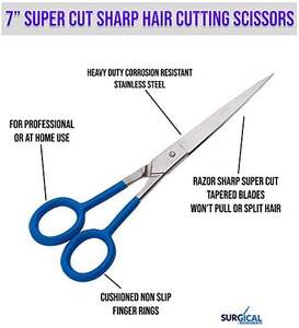 Ciseaux de coiffeur professionnels de 7 pouces Ciseaux de coupe de cheveux en acier inoxydable ultra pointus pour hommes - Product Image 4