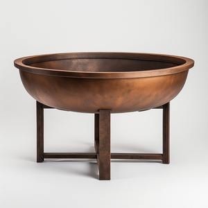 Brasero en métal conçu par des designers, adapté à l'aménagement paysager de jardins de luxe, offrant une finition haut de gamme et une construction robuste - Product Image 1