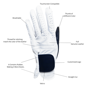 Guante de Golf Ligero de Alta Calidad, Personalizado para Zurdos, de Cuero Genuino Cabretta Transpirable, Unisex - Product Image 1