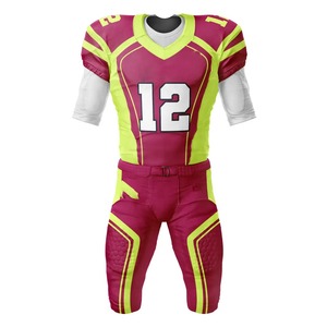 Uniforme de football américain - Couleur unie, imprimé par sublimation, manches courtes, logo et design personnalisés, couleur et design personnalisables, toutes saisons - Product Image 3