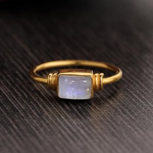 <b>rainbow</b> Moonstone Stone Ring Solid 925 Sterling Silver Statement Women Wedding Engagement Christmas Gift fine Jewelry Wholesale - Product Image 2