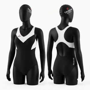 Traje de Baño Reversible Ecológico de Una Pieza para Mujer, 120g, Spandex/Nailon, Cuello Redondo, Corte Hipster, Anti-UV, Secado Rápido - Product Image 1