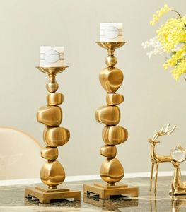 Candle Pillar <b>Brass</b> Metal Candle <b>Holder</b> Wedding Home Hotel Decoration Centerpiece Bedside <b>Candlestick</b> Cheap Price Candelabra - Product Image 6