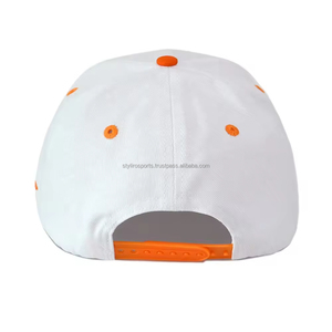 Custom Logo Hot Style Fashion Popular Old English Letter Embroidered Curved Bill <b>Cap</b> Two Toned White Orange <b>Baseball</b> <b>Caps</b> - Product Image 5