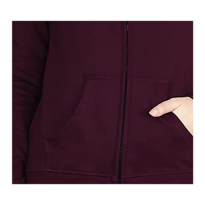 Nouveaux vêtements à la mode 100% coton tissu automne hiver couleur unie nouveau Style décontracté femmes sweats à capuche - Product Image 4