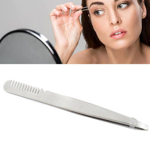 Pinzas inclinadas en ángulo de alta calidad Pinzas moldeadoras de cejas multiusos curvadas para cejas y peinado facial - Product Image 5
