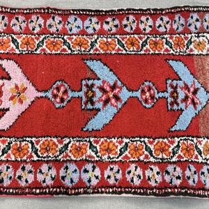 Tapis turc Herki 2,5 x 11,2 pieds, tapis oriental vintage rouge en laine - Product Image 3