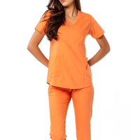 Ensemble de tenue médicale modeste pour femme, comprenant une tunique longue et un pantalon, uniforme d'infirmière, tenue médicale hijab, vêtements de travail pour médecin à manches longues, beige, deux pièces, USA