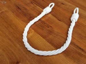 Embrasse de rideau élégante. Corde de coton blanc Shabby Chic. Décor nautique. Corde de coton blanc torsadé - Product Image 3