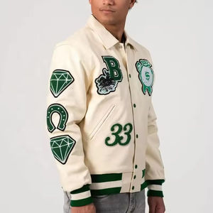 Oem Manufacturer High Quality College Baseball Bomber Letterman Canvas <b>Jacket</b> Wool/Polyester Embroidered <b>Patches</b> Front Logo Men - Product Image 4