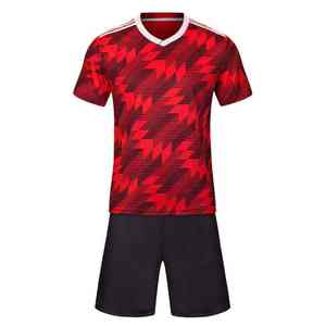 Presse à chaud de précision pour le football, nom et logo du club personnalisés, 100% polyester, col en V, nouveaux arrivages, uniformes de football en gros - Product Image 2