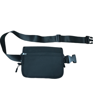 Unisex Quality PU Leather Sling <b>Bag</b> 2-Pocket Waist Cross Body with Zipper Closure Softback Design for Outdoor Sports - Product Image 1