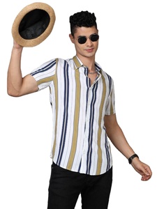 Ropa de playa de marca personalizada OEM y ODM para hombre, ropa de verano de alta calidad con estampado de tela de algodón 100% de media manga, camisas de precio al por mayor - Product Image 3