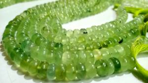 Rondelle de pierres précieuses naturelles de Prehnite lisse lisse 8mm perles vendues par brin 8 pouces de long perles de pierres précieuses de grande qualité - Product Image 4