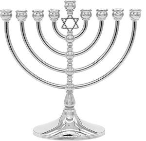 Haute vente Hanukkah Menorah chandelier traditionnel étoile aluminium or argent finition juive activité religieuse cadeau pour anniversaire - Product Image 4
